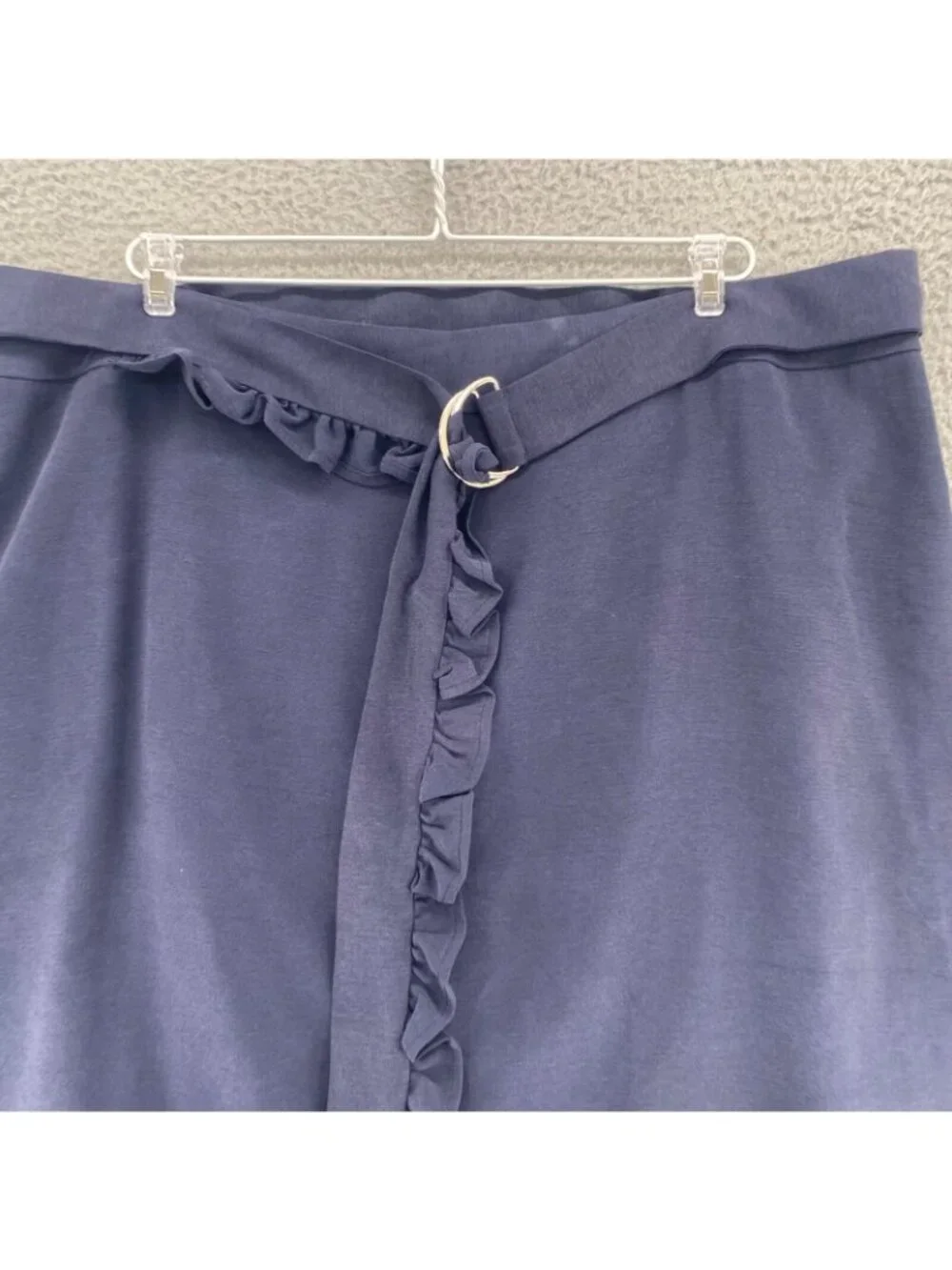 Eloquii Skirt Womens 18 Plus Navy Twill A Line Above The Knee Sash Belted Casual